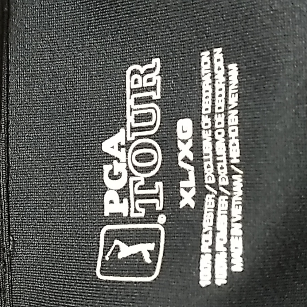 PGA Tour Men's XL Black & White 100% Polyester Golf Shirt - Picture 3 of 3